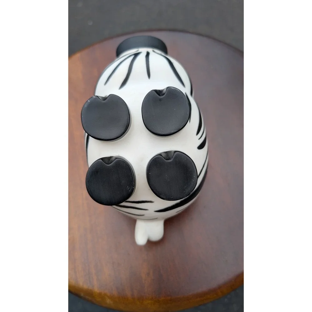 Collectible Old Navy Piggy Bank 2004 Zebra Striped Pig Black White PVC